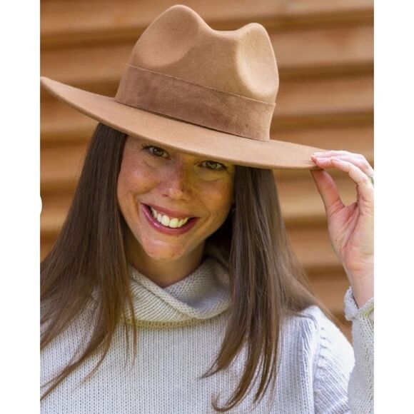 TRAVAUX EN COURS
Fedora Wide Brim Hat in Camel Size 56-57 ( M ) New main image 5